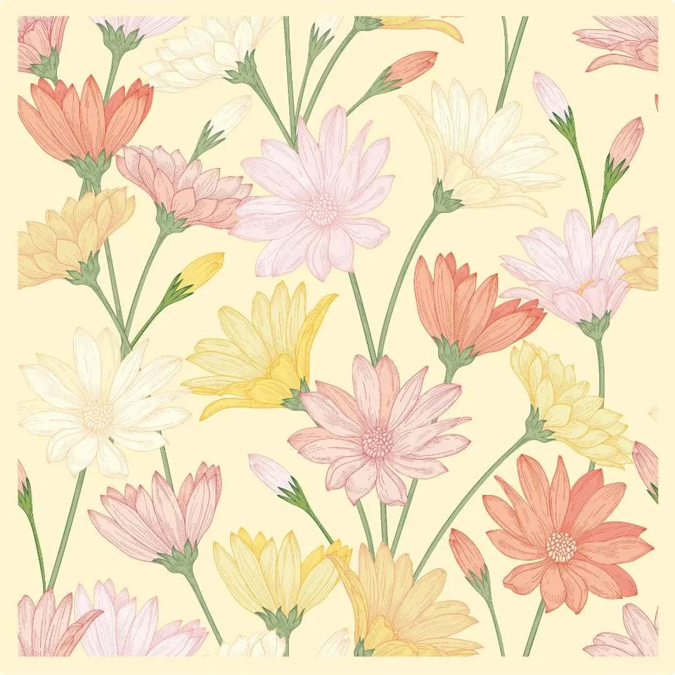 Botanical Notes Pastel Meadow floral artwork